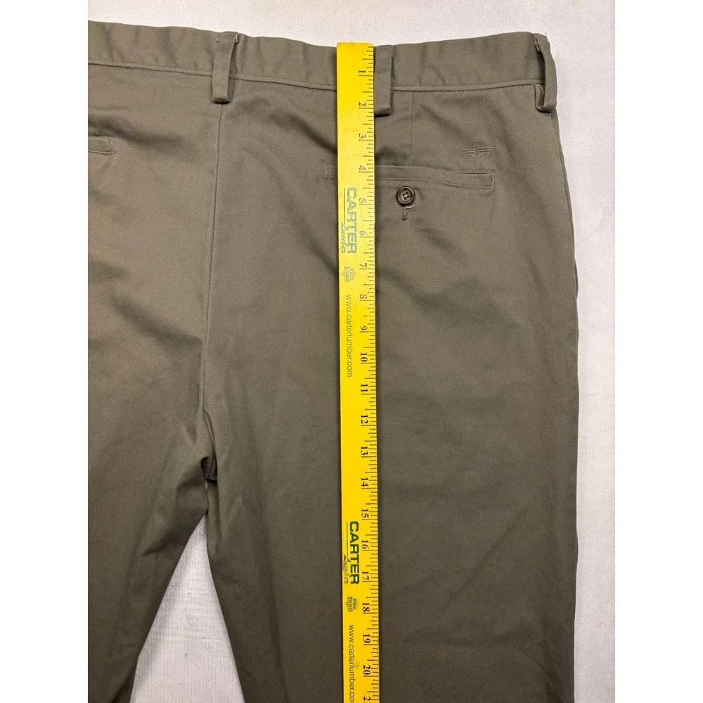 Dockers Classic Fit Mens Chino Pants Olive Green 40x30 Flat Front‎ Trousers